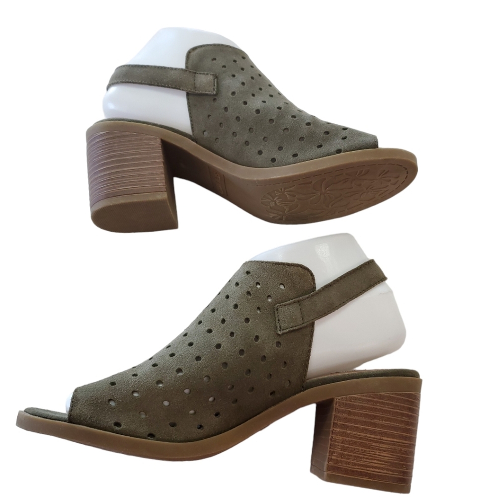 Steve Madden Leather Ginelle Olive Green Bootie Size 7.5 - Picture 5 of 16